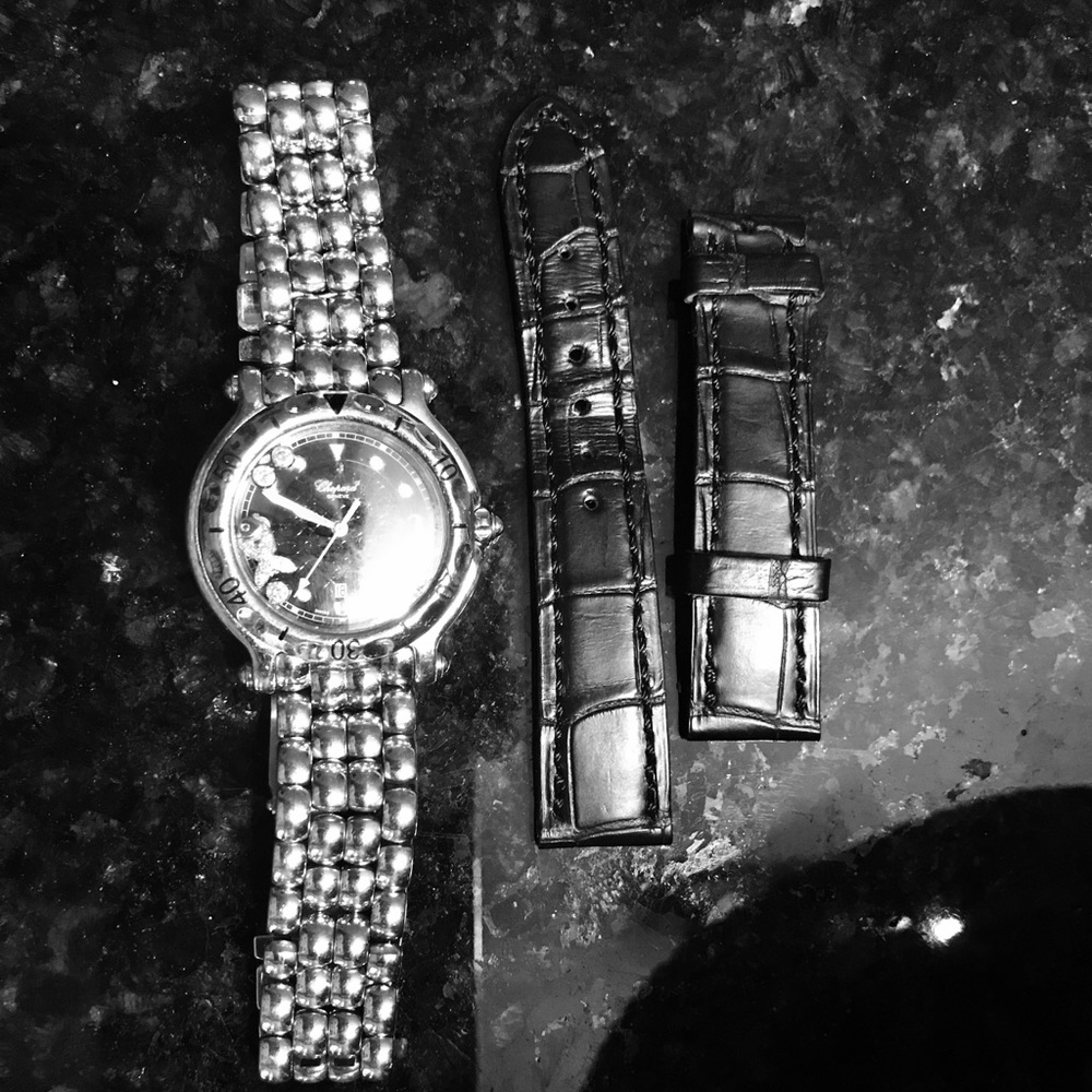 “Happy Diamond Sport Watch” Comes with two bands.